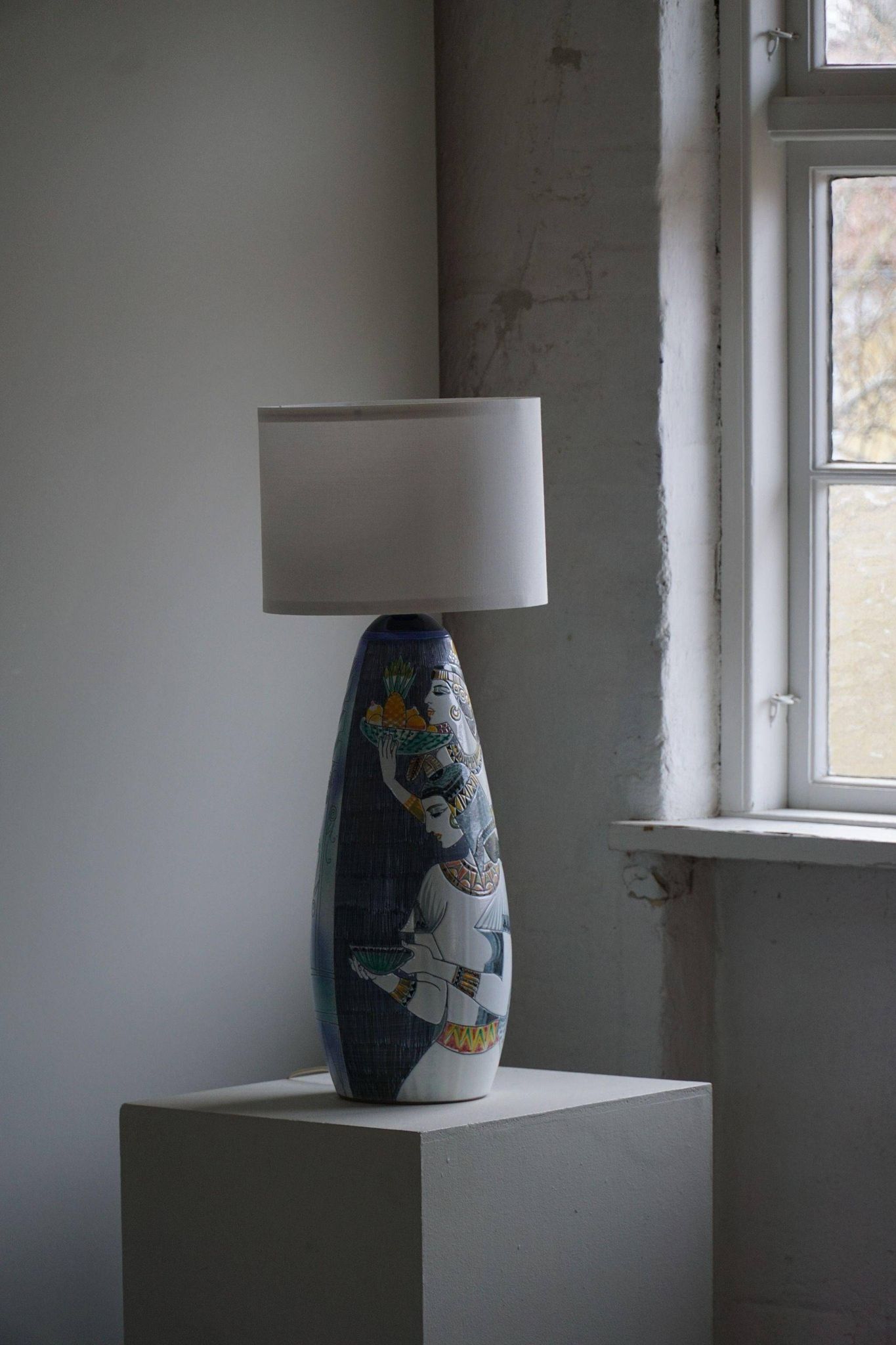 Marian Zawadzki "Oryx" Floor Lamp Unique, Tilgmans Ceramic, Sweden, Dated 1963