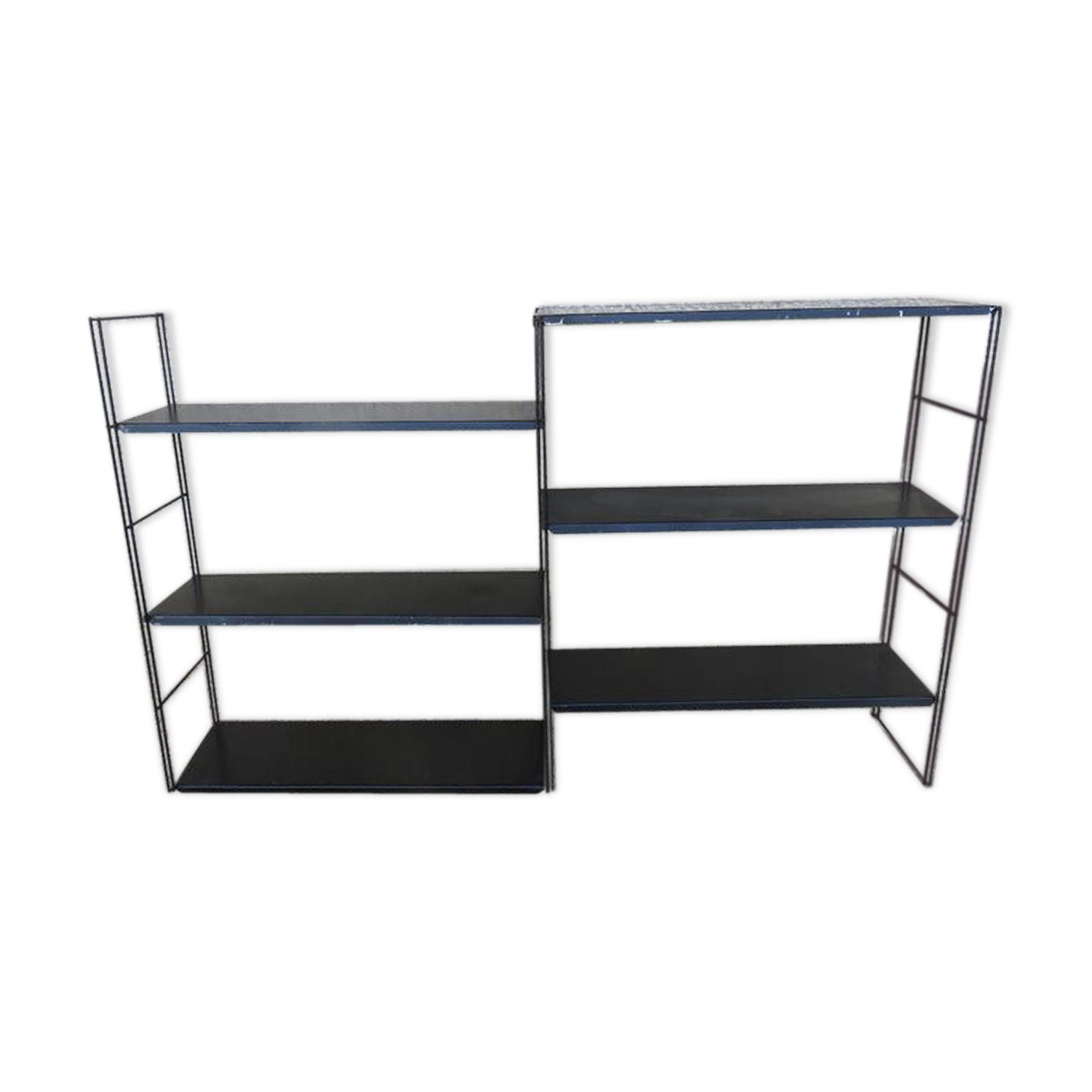Etagère string, modulable en métal laqué noir années 50/60