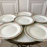 lot of 6 hollow plates Terre de Fer St Amand model "Molière" XXth