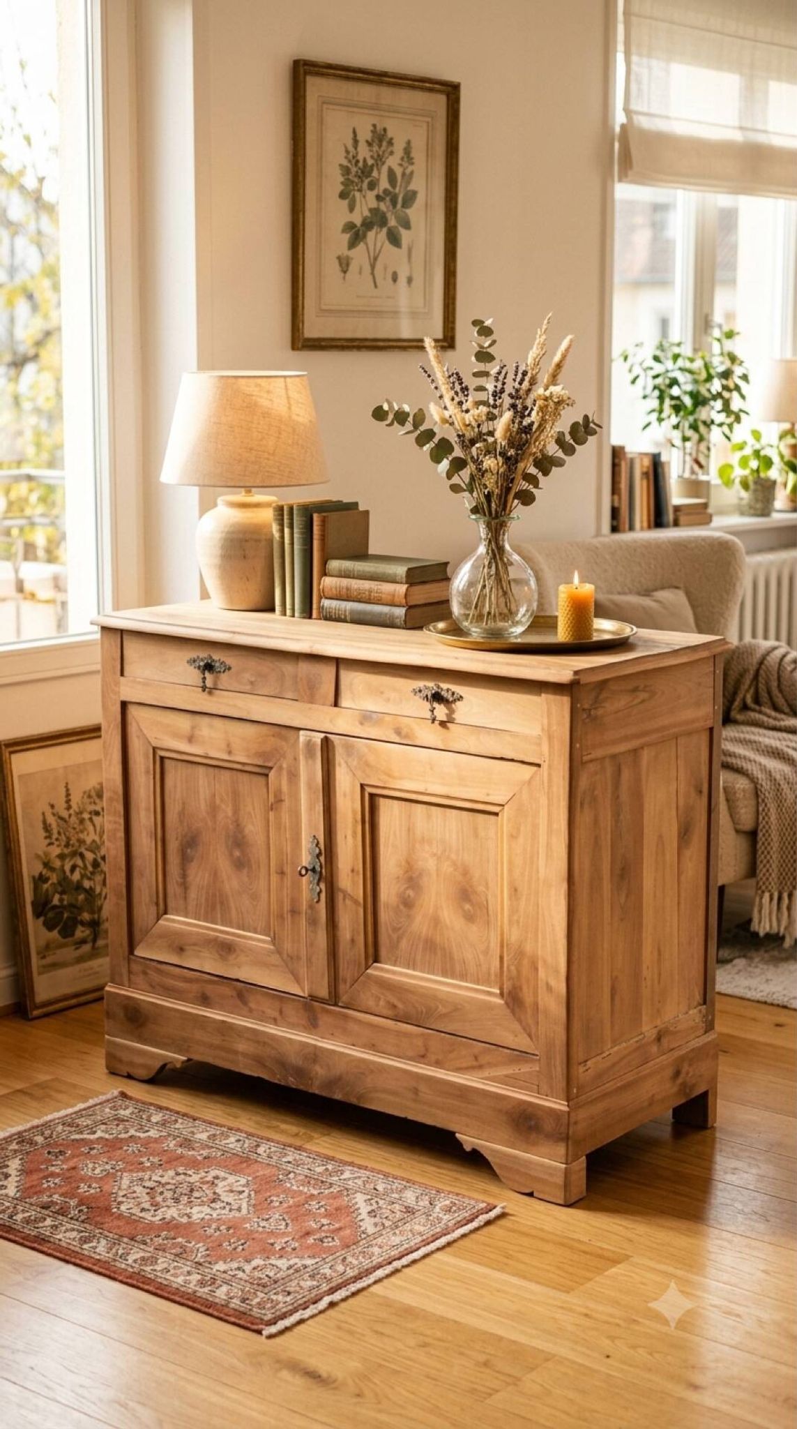 18th-century stripped buffet in solid walnut