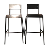 A batch of 2 industrial bar stools