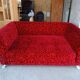 Red Fabric Monster Three-Seat Sofa with Rose Pattern from Bretz