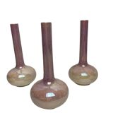 Art Nouveau series of soliflore vases, Sarreguemines earthenware, circa 1900