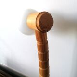 Scandinavian articulated lamp in pine and opaline