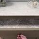 Antique commode revamped with a marble top, vintage dressing table.