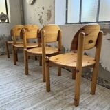 Set of 4 Daumiller pine chairs