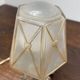 Art Deco bronze and glass table lamp