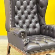 Vintage Tufted Leather Chesterfield Style Wing Back Chair (Price is For One Chair)