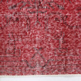 Tapis rouge affligé vintage 195x113cm