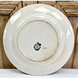 7 dessert plates XIX Sarreguemines stencil decoration