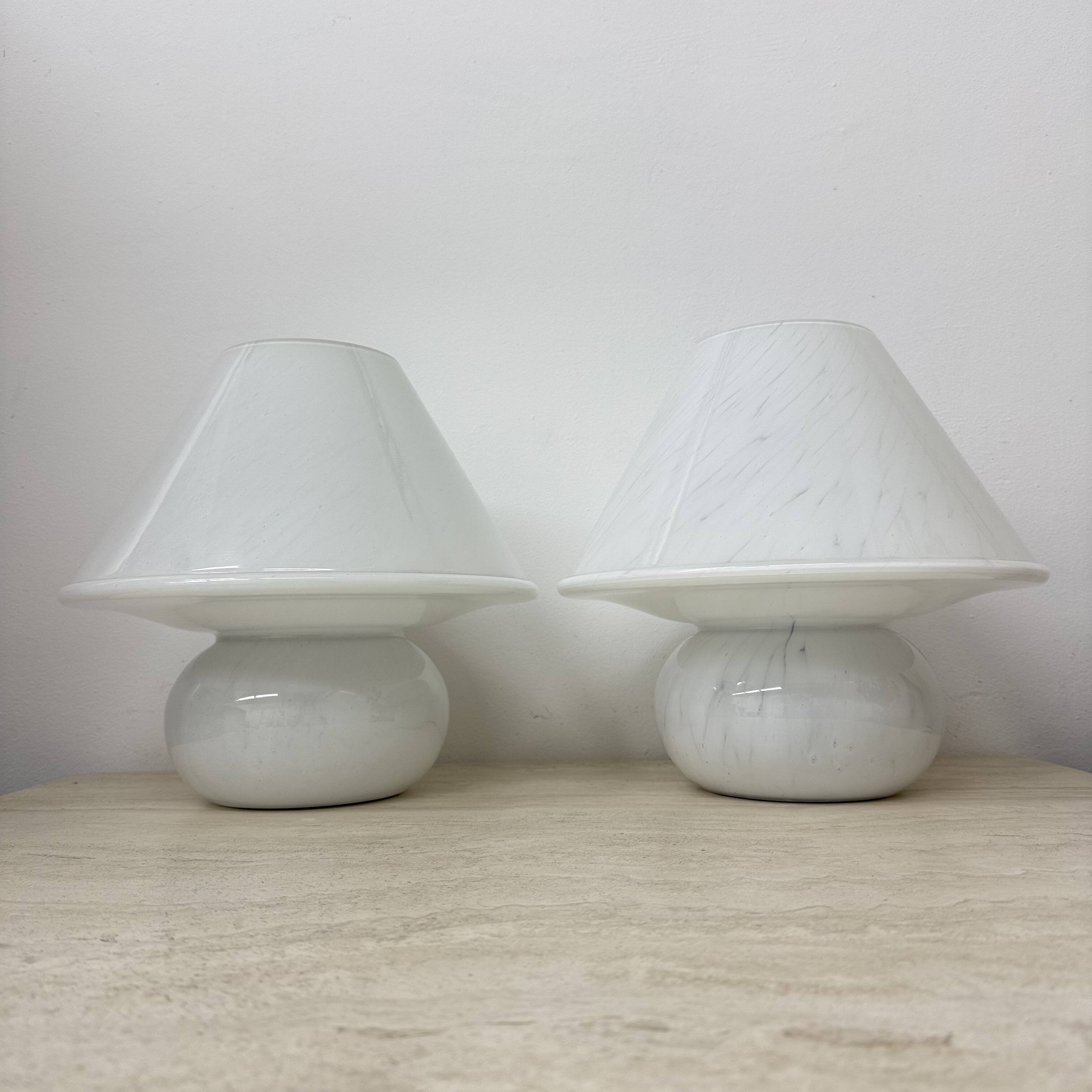 Limburg Glashütte glass table lamp mushroom , 1970’s