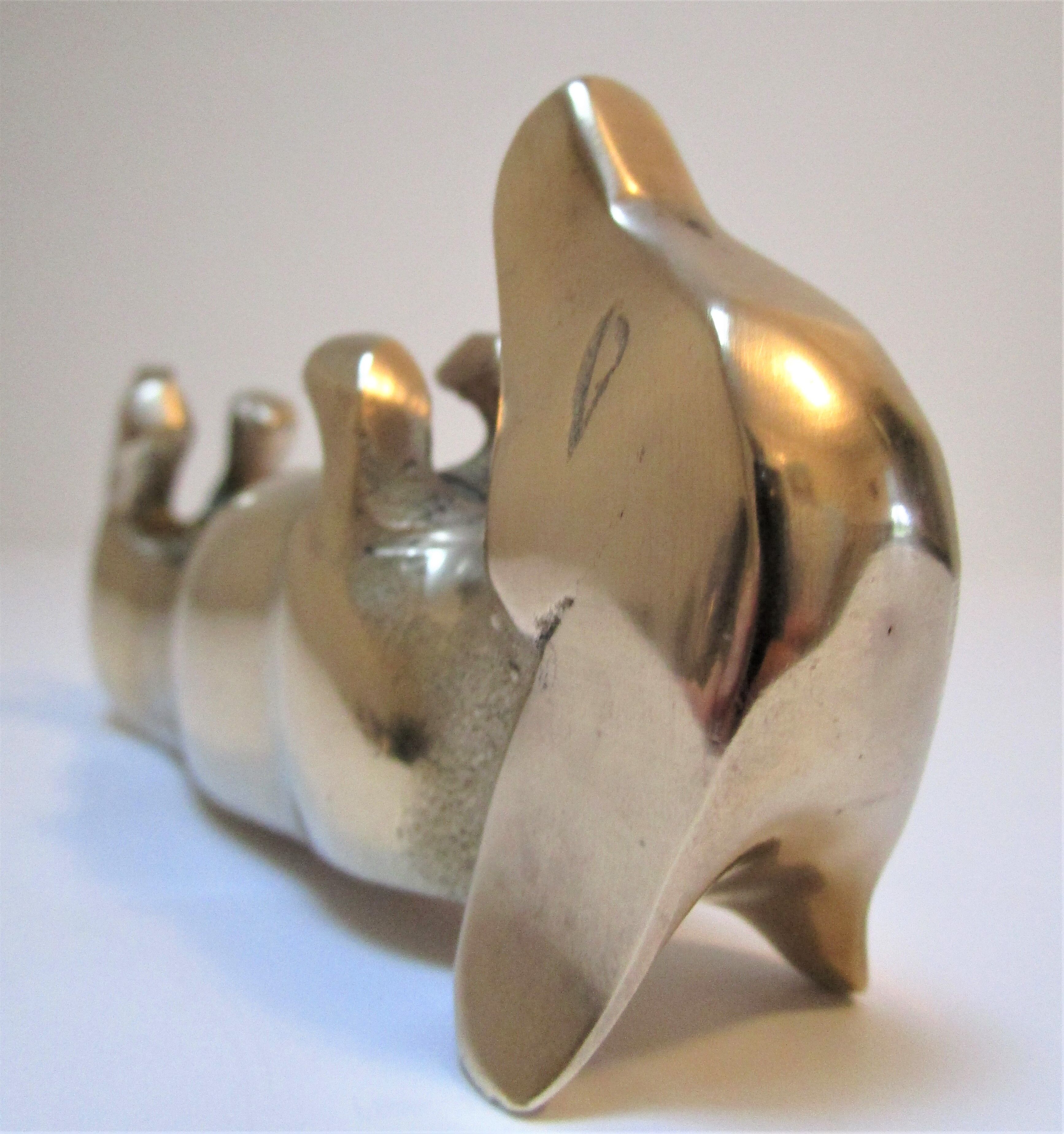 Dachshund solid brass vintage zoomorphic paperweight 60s-70s