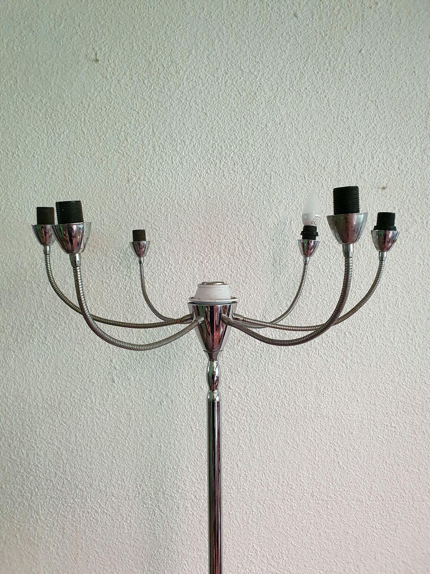 Vintage chrome floor lamp 6 lights – Space Age design from the 1970s
