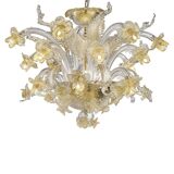 Venetian Floreal Luxury Gold Muarno Glass Chandelier