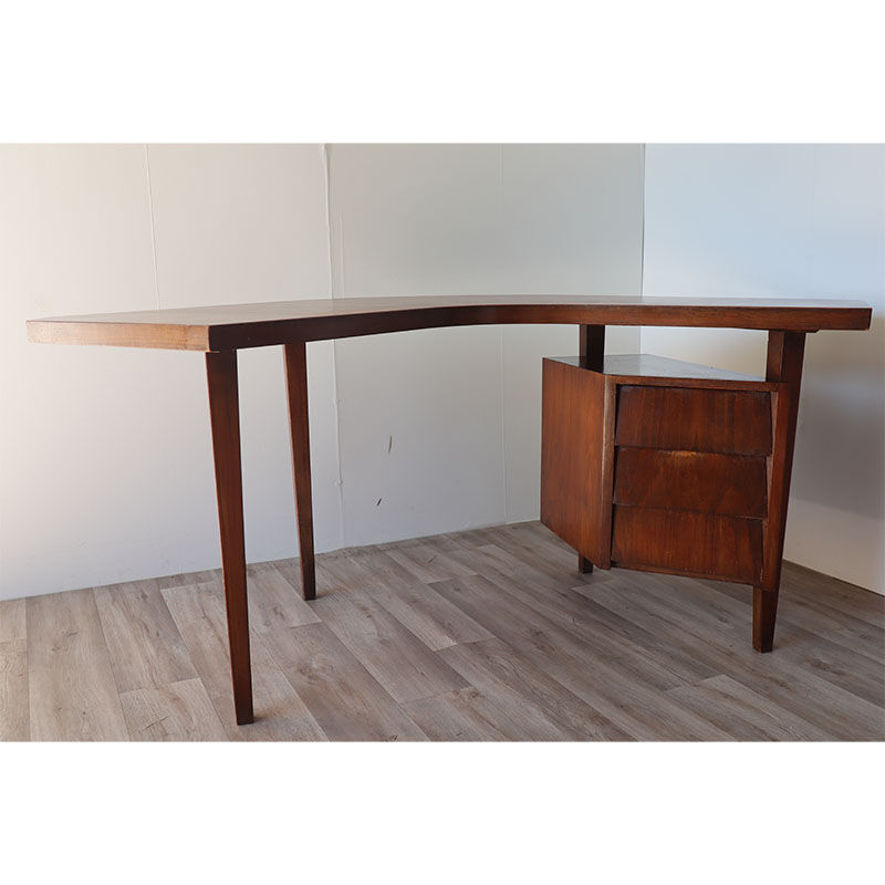 Vintage desk "Boomerang" solid wood 1950