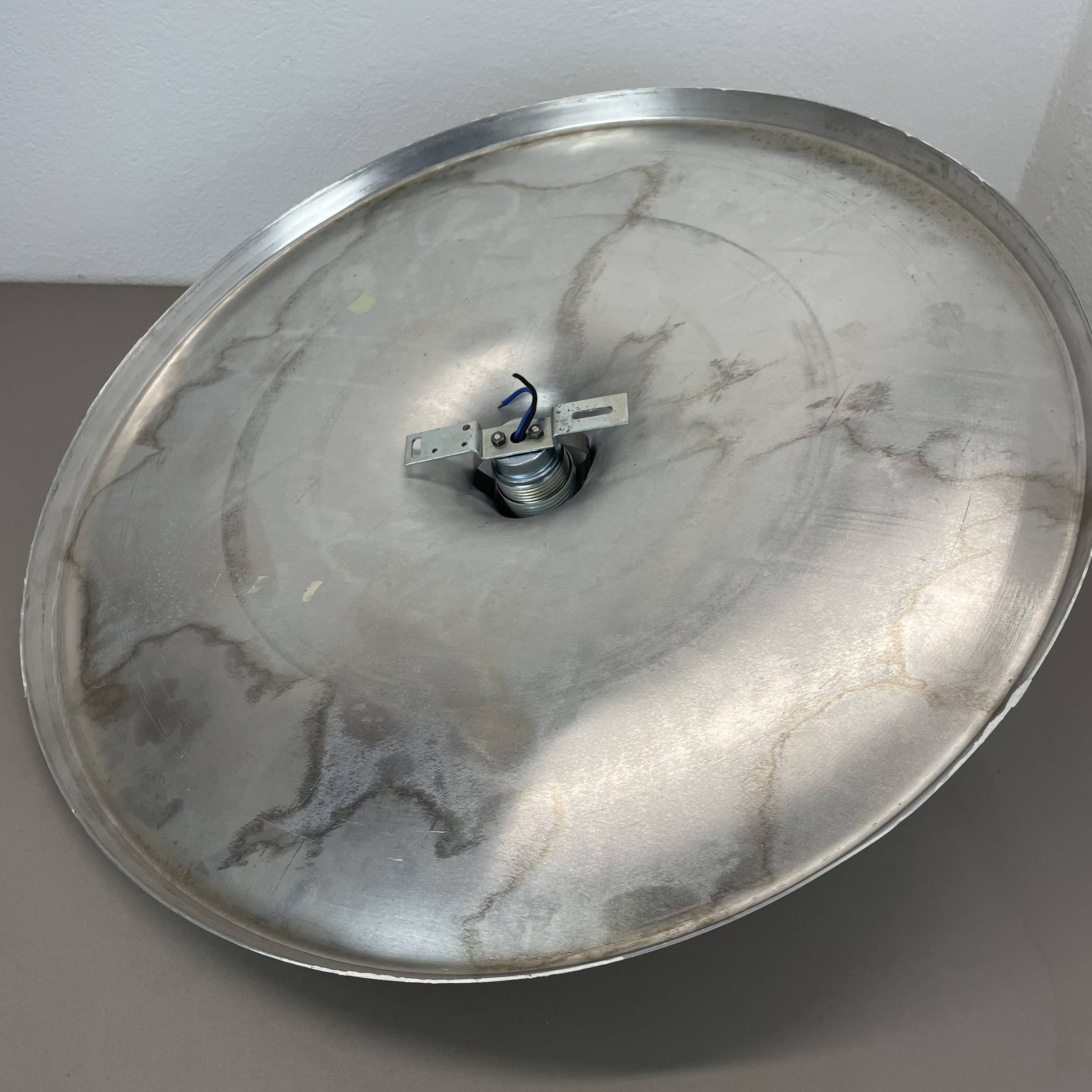 Rare white 52cm Disc Wall Light by Honsel, Germany 1970s