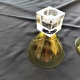 DESIGN GLASSES handcrafted color: 1 set of 4 glasses color AMBER