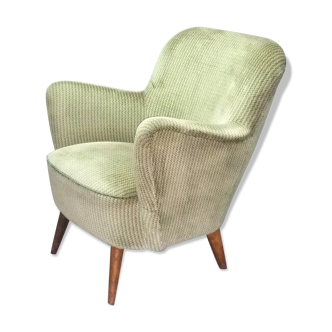 Fauteuil années 50-60 organique vintage vert