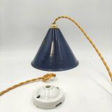 Enameled sheet metal cone pendant light