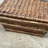 Large wicker rattan trunk 1900