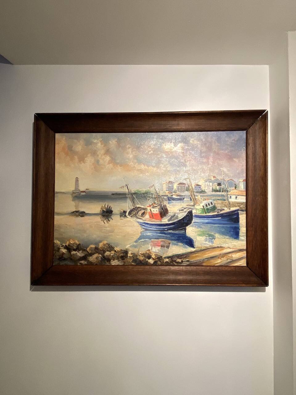 Old painting, Marine signed André Cartayrade (1921-2016)