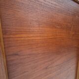 1960s, Danish office cabinet, original condition, teak wood, sliding doors, drawers inside.