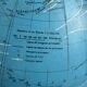 Globe vintage 1975 terrestre verre tripode doré Taride - 32 cm
