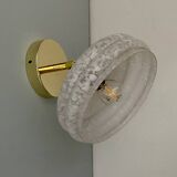 Vintage white CLichy glass lampshade wall light