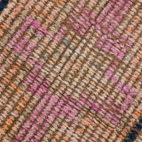 Pale orange & navy blue vintage runner rug 78x357cm