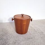 Vintage Scandinavian teak ice bucket 1960s