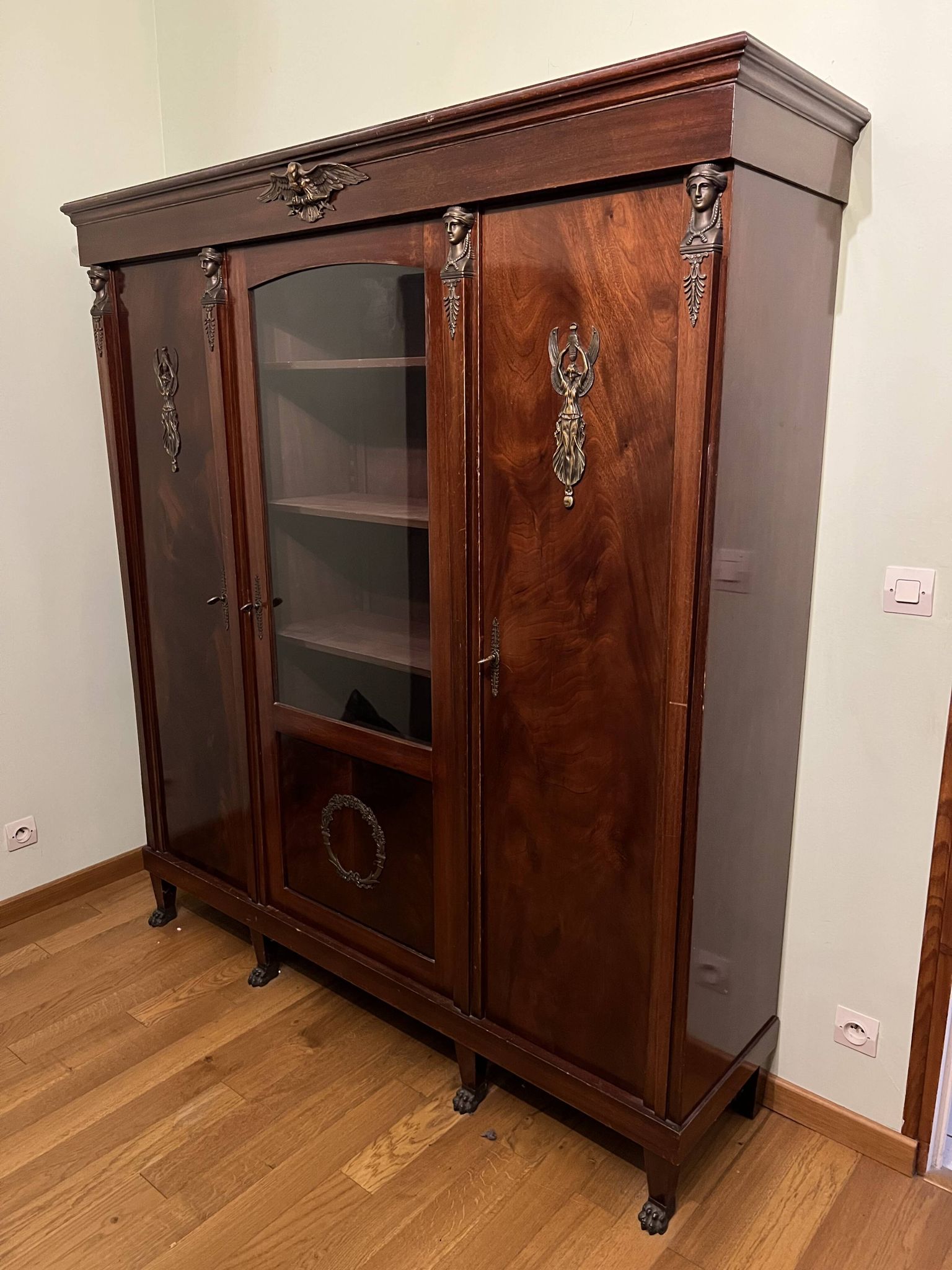 Empire mahogany and bronze armoire – France, 19th century