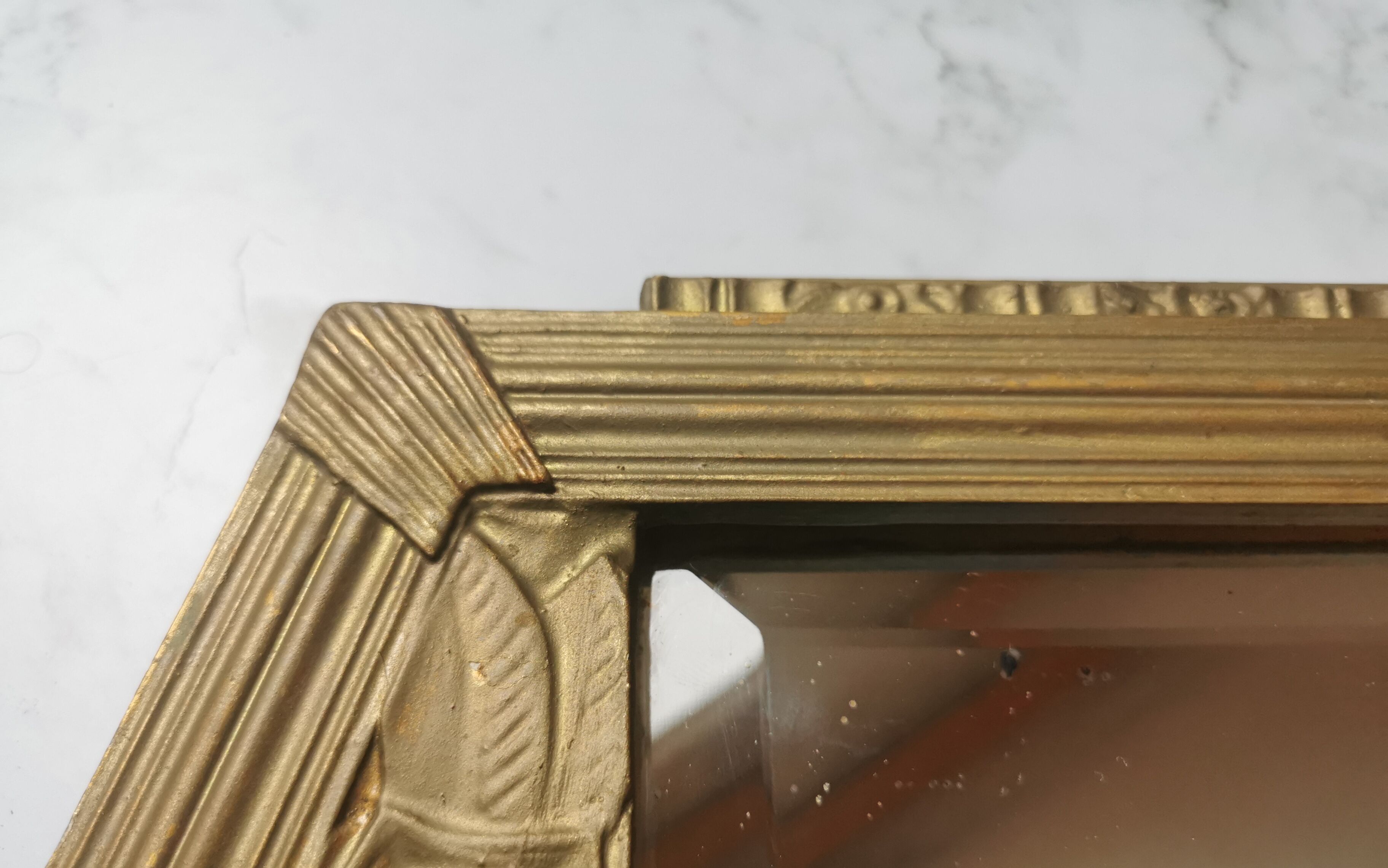 Large Art Deco mirror gilded wood  77x40cm