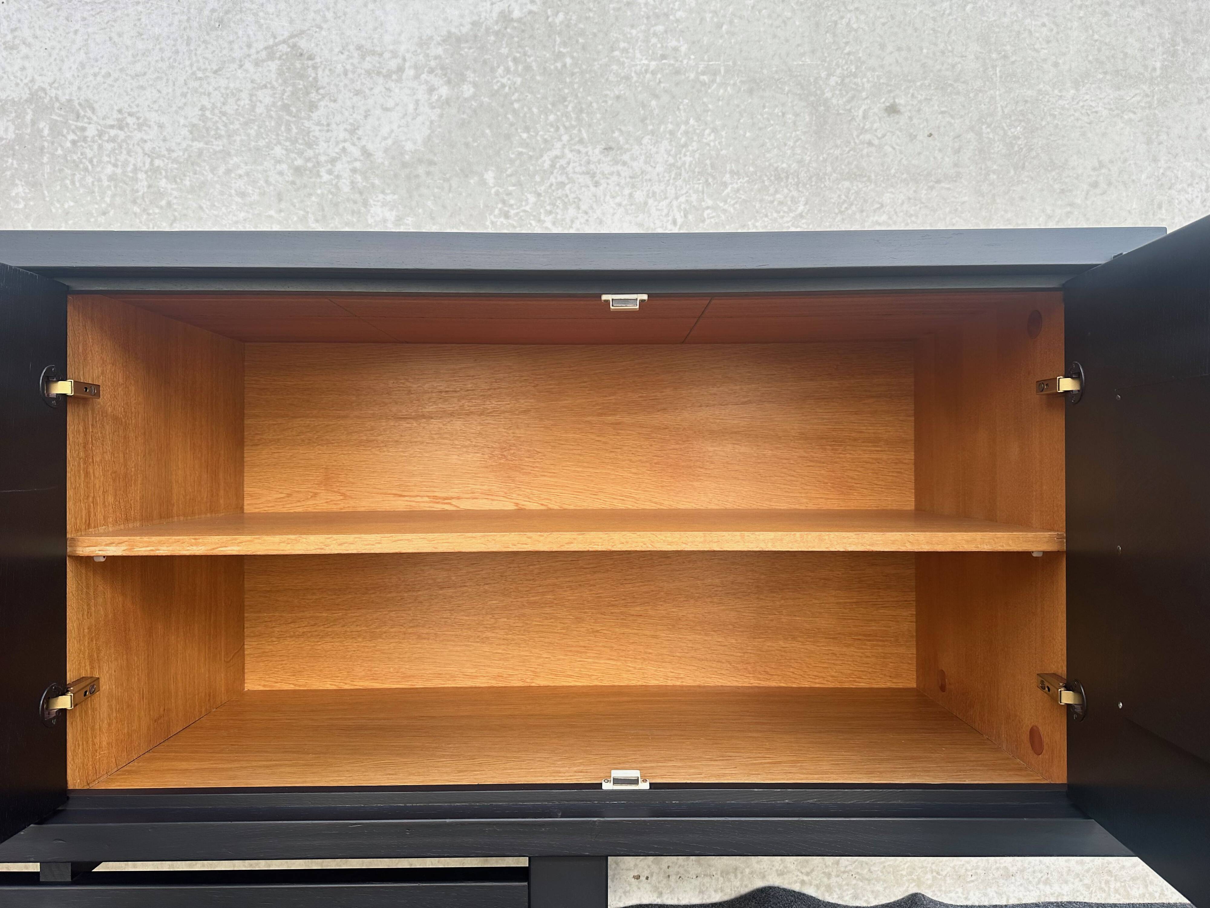 XL design black stained oak brutalist sideboard – De Coene