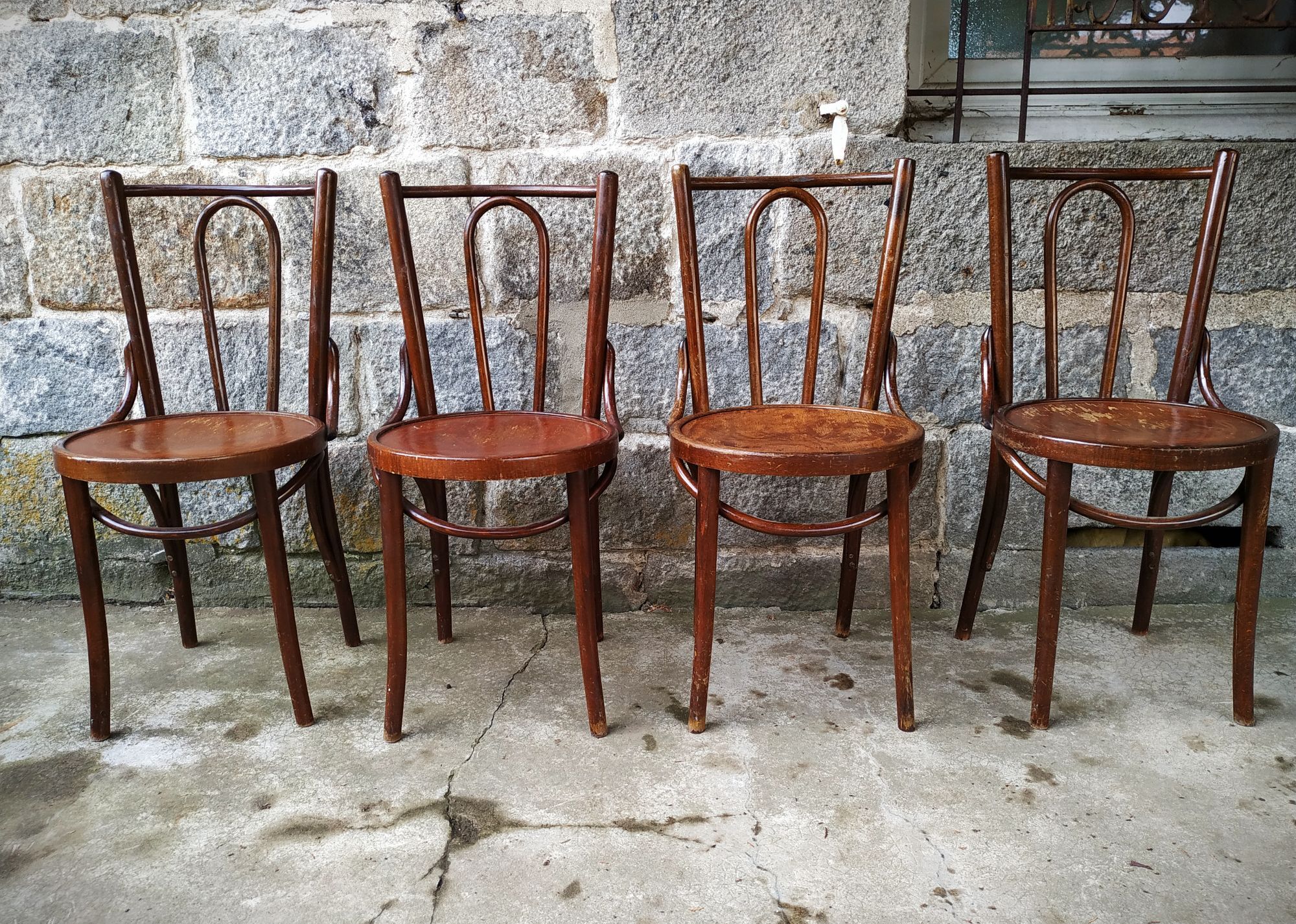 Series of four bistro chairs
