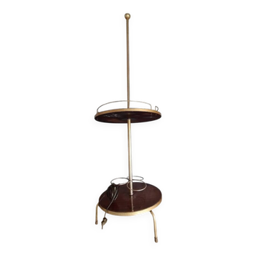 Lampadaire vintage Années 70 – Range-bouteilles & repose-verres en bois