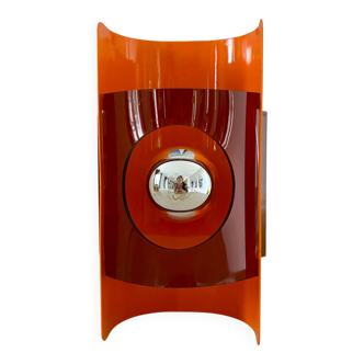 1960s metal and plexiglass wall light.