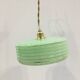 Pair of Art Deco pendant lamps in green Clichy glass