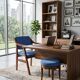 Scandinavian style armchair + velvet footrest