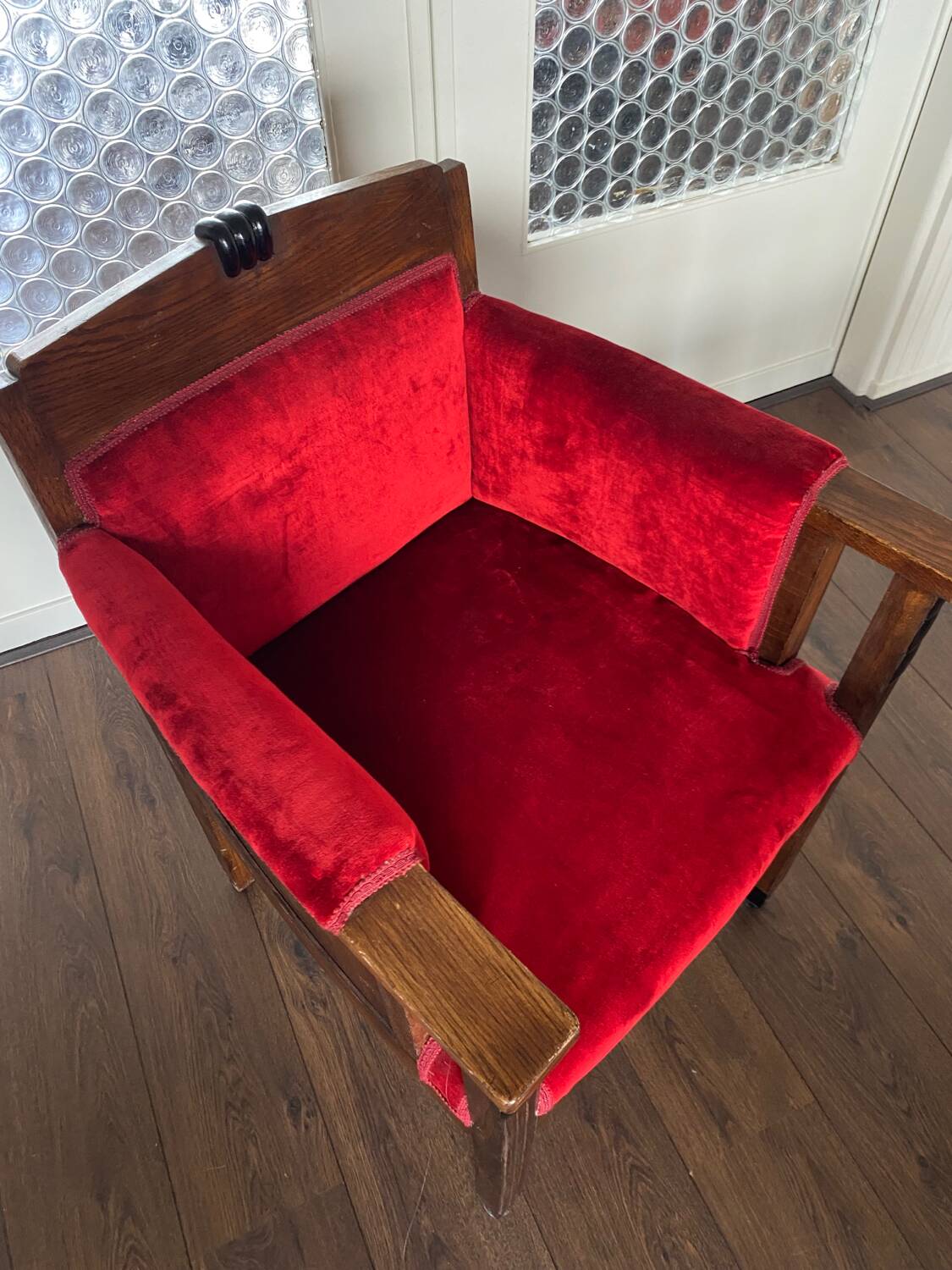 Bureau ou Chaise d'Appoint Art Déco en Chêne de l'École d'Amsterdam, années 1920