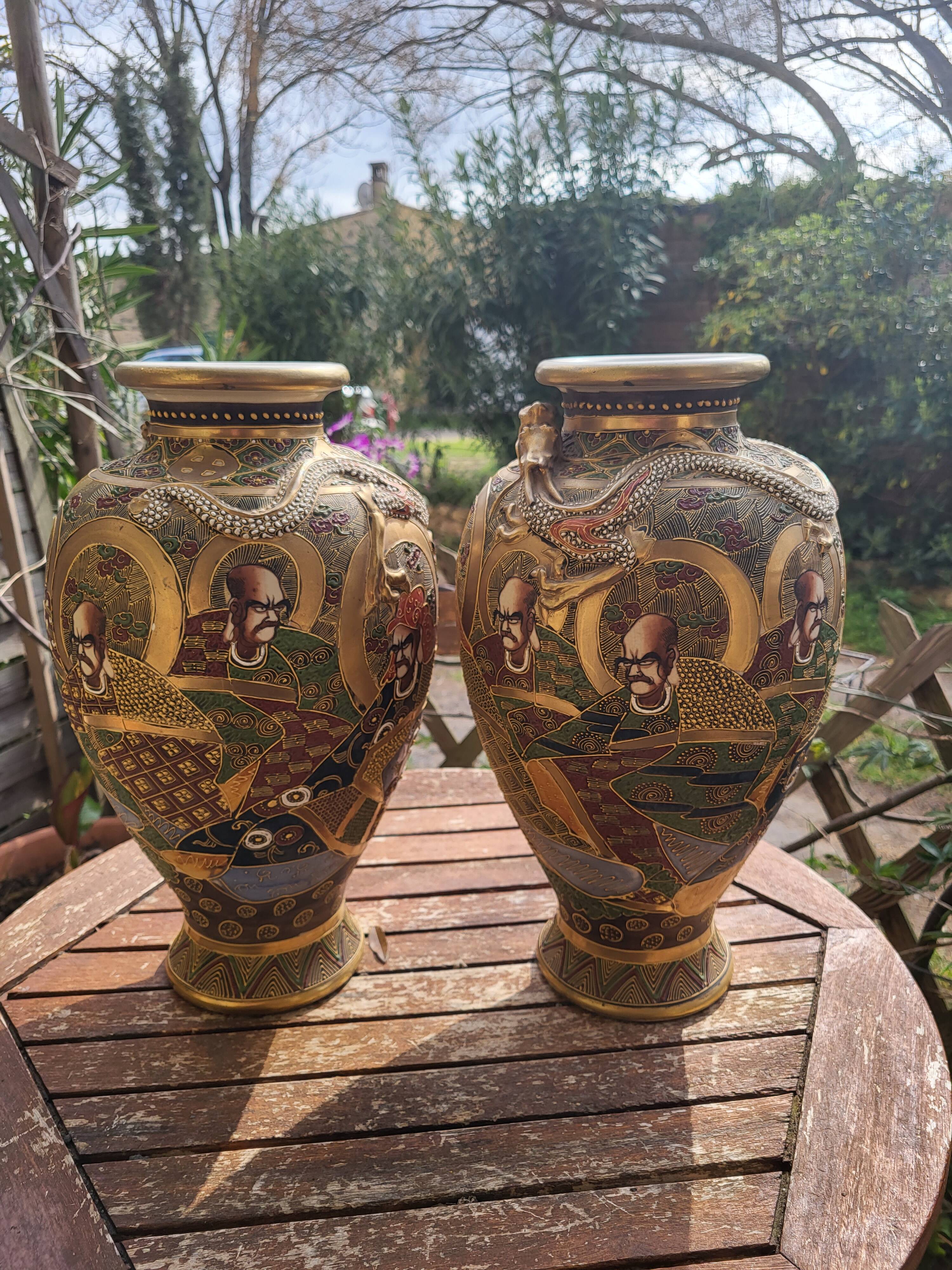 Paire de vases satsuma Japon circuit 1930
