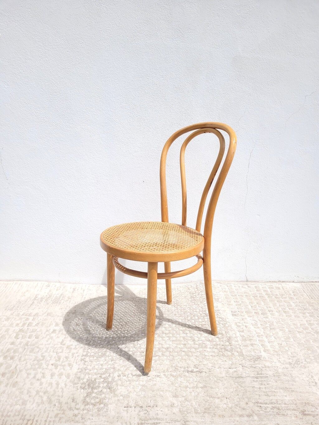 Curved wooden caned bistro chair ZPM