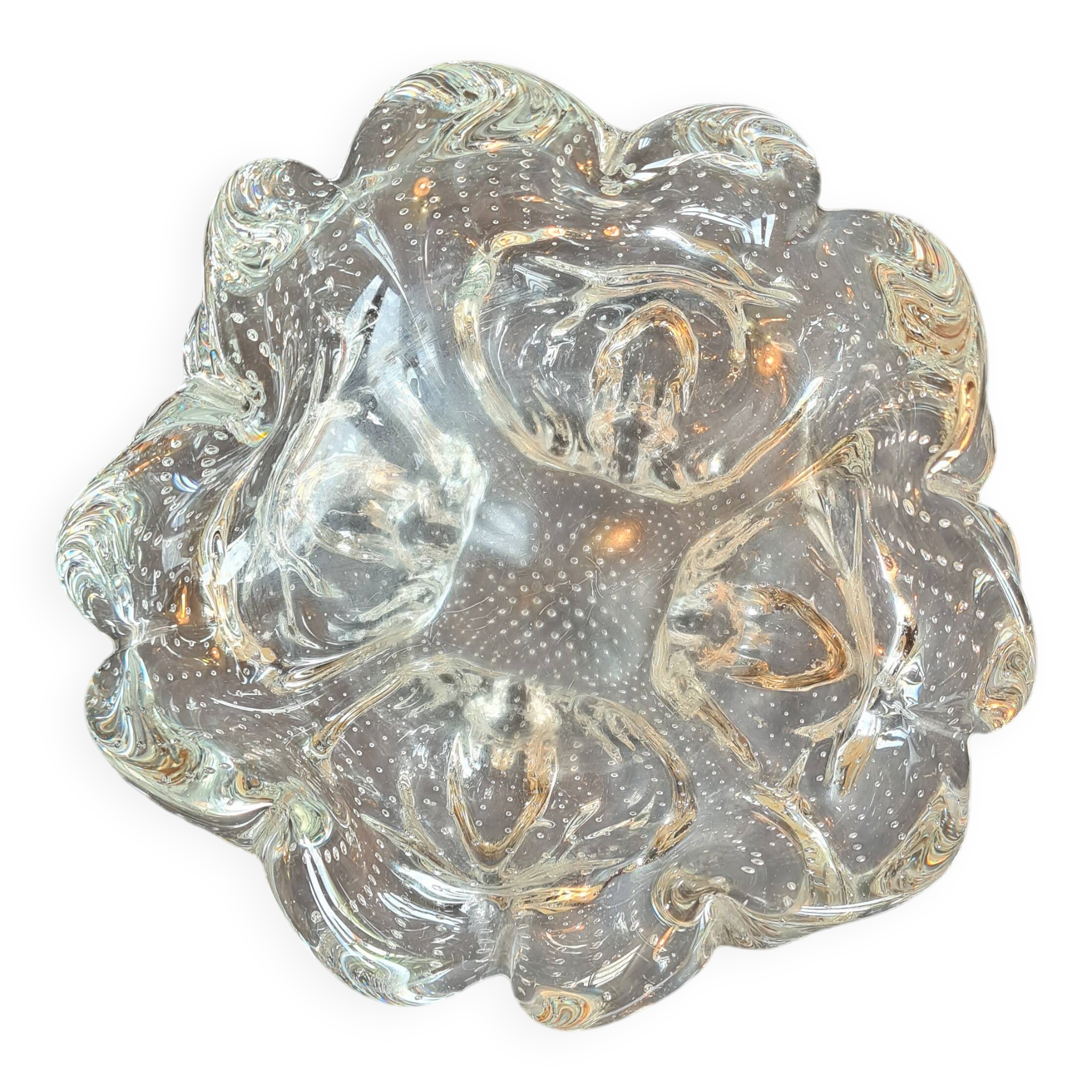 Murano Bullicante style pocket emptier: Bubbles of Elegance