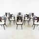 Vintage brutalist dining chairs, set of 8 - 1960s