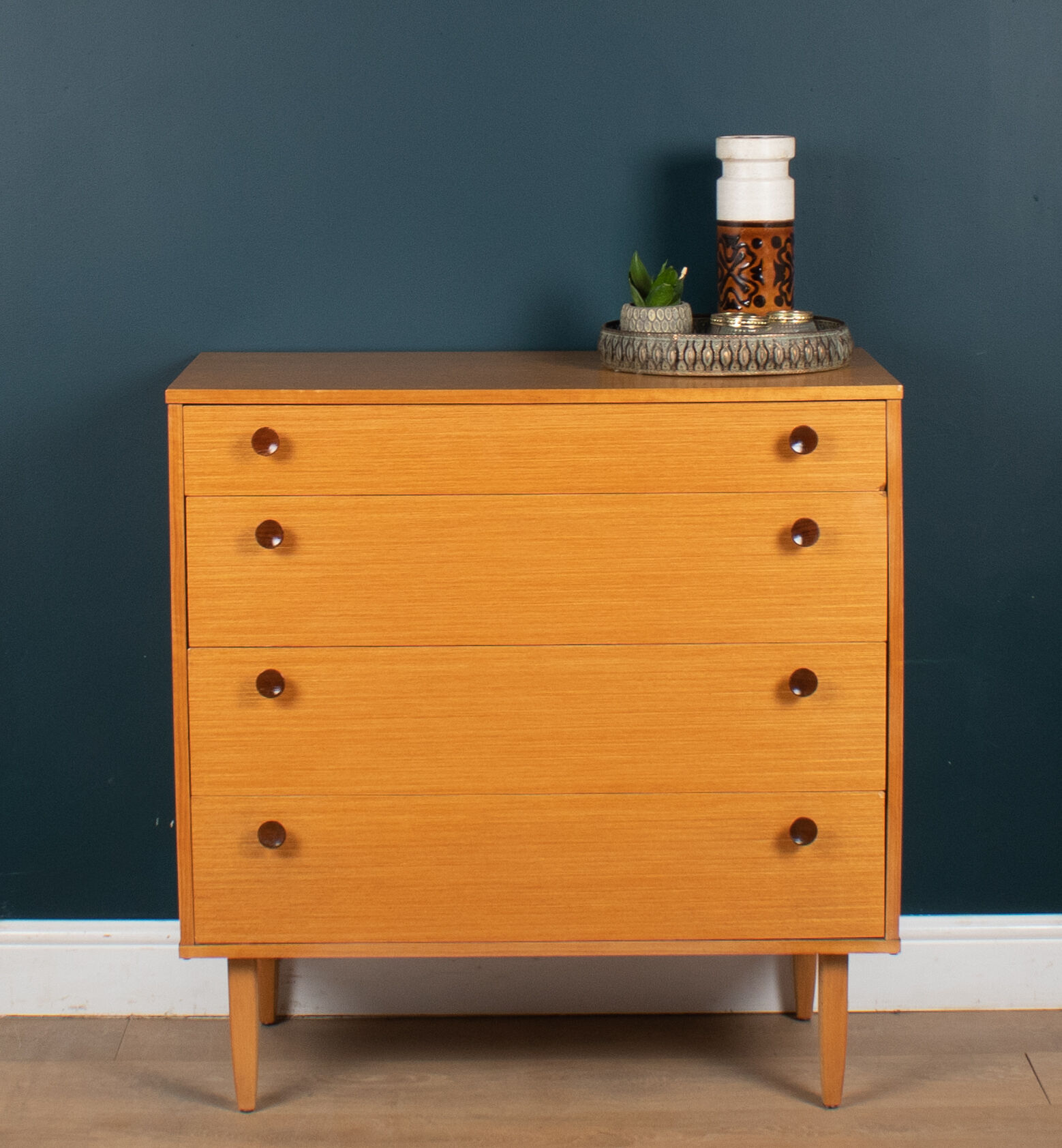 Retro honey teak 1960s avalon chest of drawers