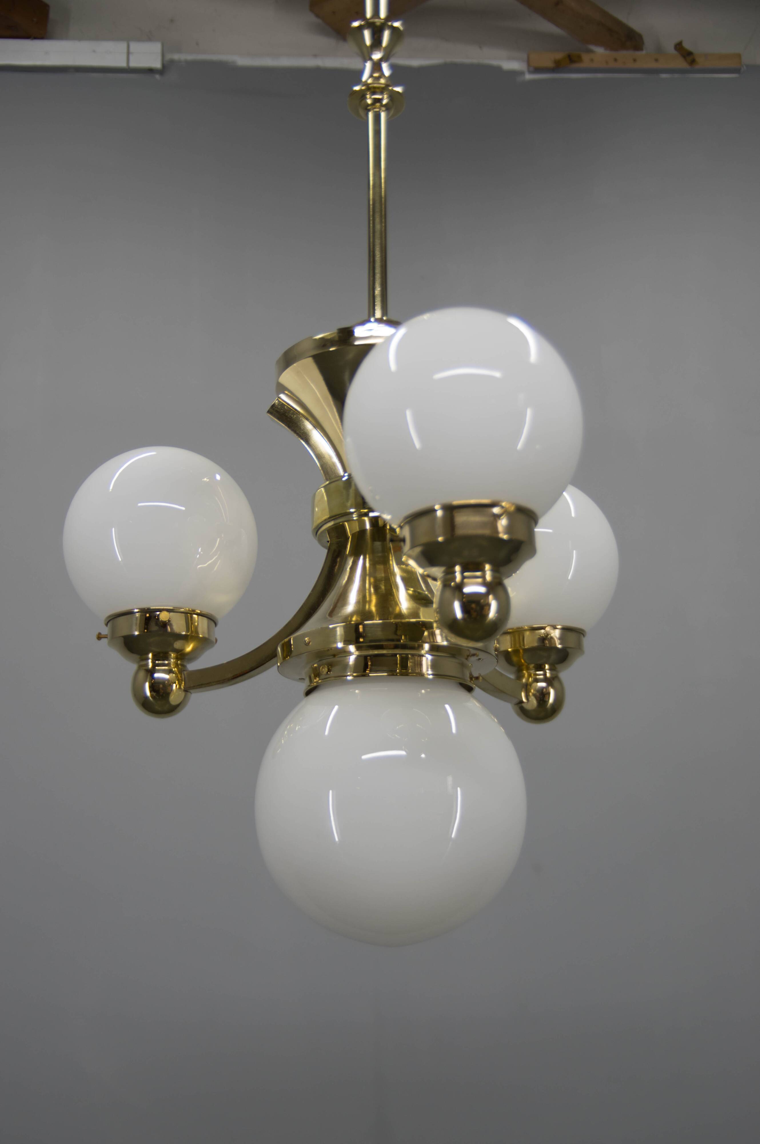 Art Deco Chandelier by Gocar, 1910s, Restored
