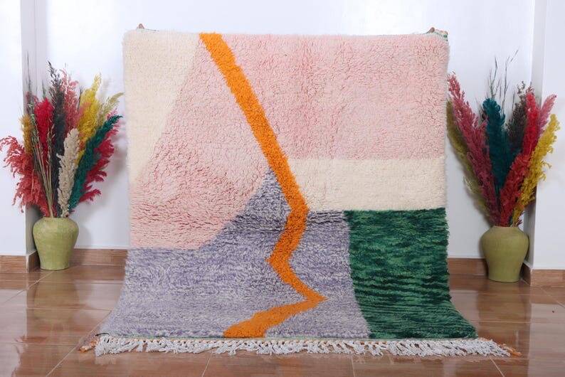 Handmade pure natural wool rug size
