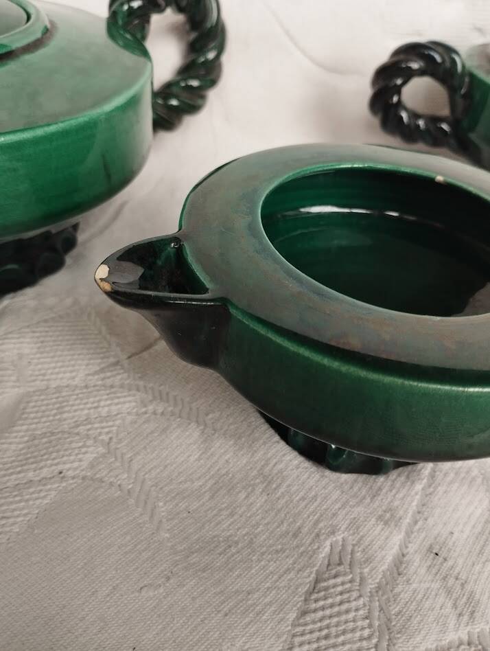 Vallauris green tea set – 1960s