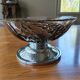 Art Deco bowl in moulded glass and chrome metal