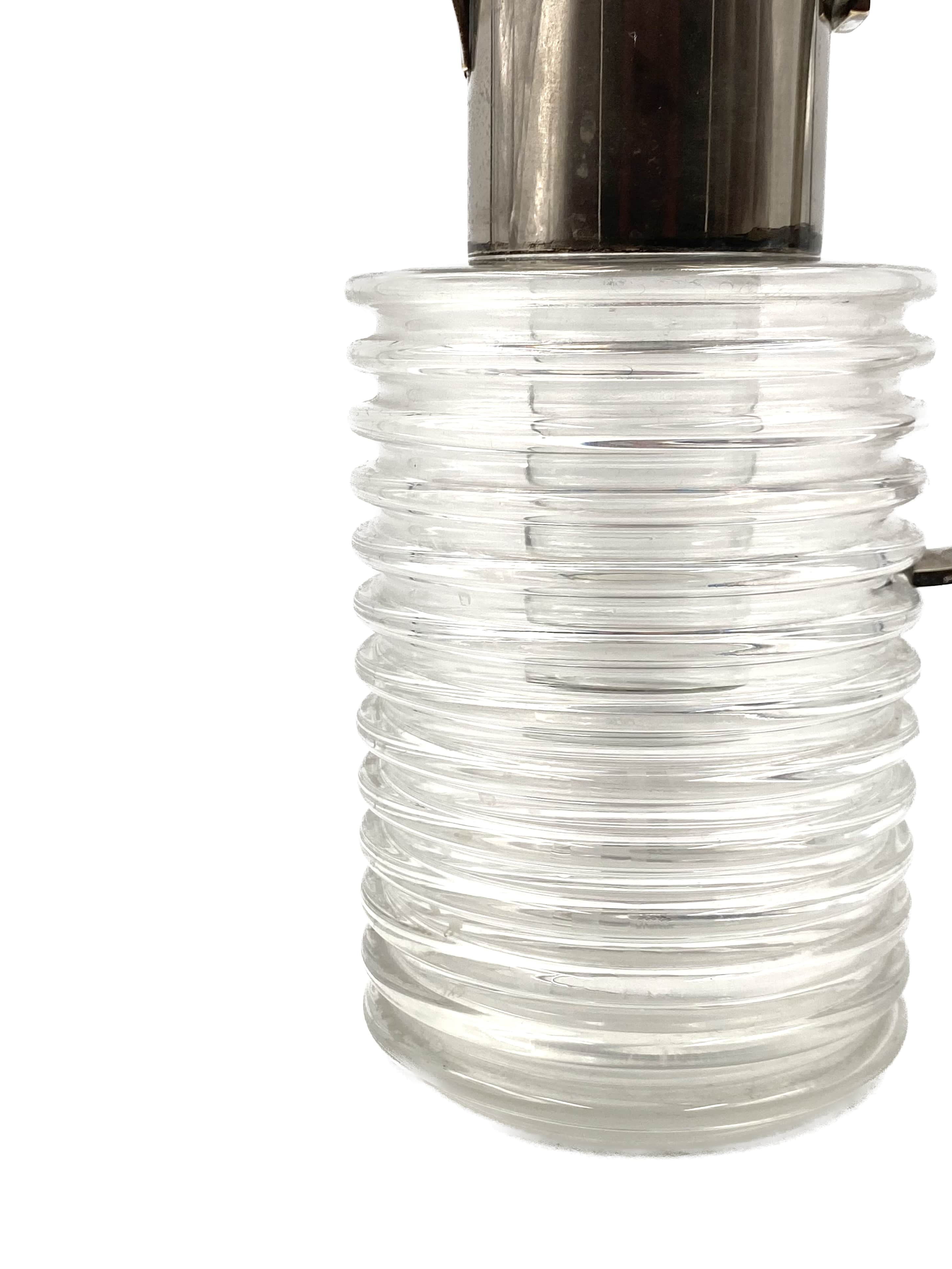 Sergio Asti silverplated and glass jug  Arnolfo di Cambio 1968