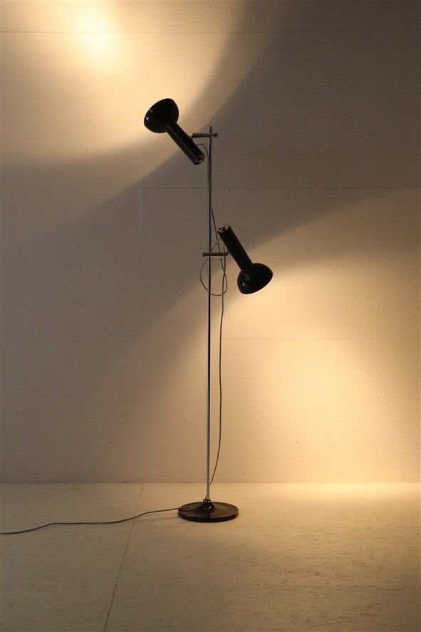 Big mid-century double-spot floor lamp / 1960s–1970s / space age / Danish modern design